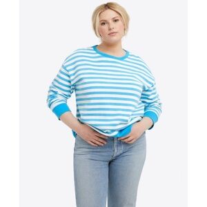Draper James Kelsea Blue/White Anwing Stripe Sweatshirt